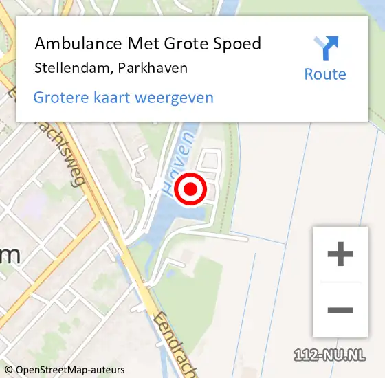 Locatie op kaart van de 112 melding: Ambulance Met Grote Spoed Naar Stellendam, Parkhaven op 13 augustus 2023 05:39