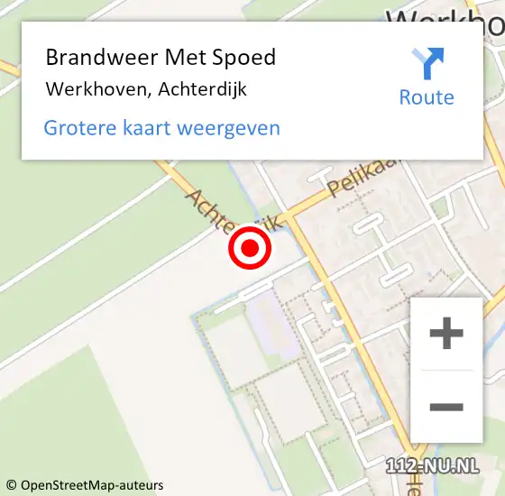 Locatie op kaart van de 112 melding: Brandweer Met Spoed Naar Werkhoven, Achterdijk op 13 augustus 2023 09:51