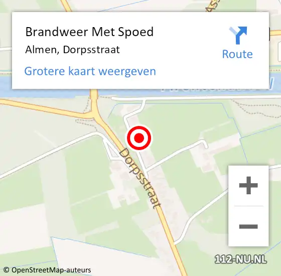 Locatie op kaart van de 112 melding: Brandweer Met Spoed Naar Almen, Dorpsstraat op 4 september 2014 16:20