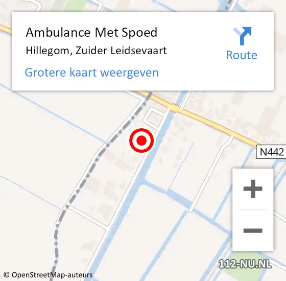 Locatie op kaart van de 112 melding: Ambulance Met Spoed Naar Hillegom, Zuider Leidsevaart op 13 augustus 2023 10:57