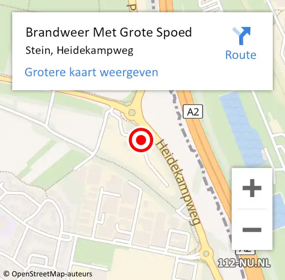 Locatie op kaart van de 112 melding: Brandweer Met Grote Spoed Naar Stein, Heidekampweg op 13 augustus 2023 11:09