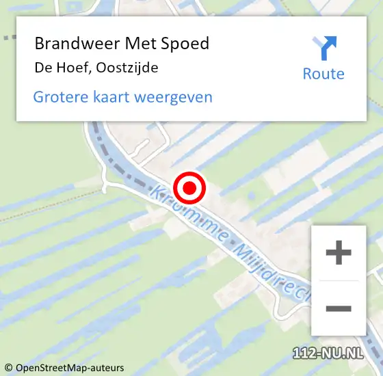 Locatie op kaart van de 112 melding: Brandweer Met Spoed Naar De Hoef, Oostzijde op 13 oktober 2013 15:23