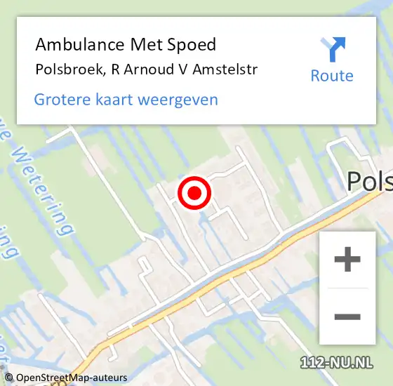 Locatie op kaart van de 112 melding: Ambulance Met Spoed Naar Polsbroek, R Arnoud V Amstelstr op 4 september 2014 16:30