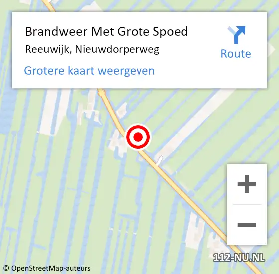 Locatie op kaart van de 112 melding: Brandweer Met Grote Spoed Naar Reeuwijk, Nieuwdorperweg op 13 augustus 2023 12:39