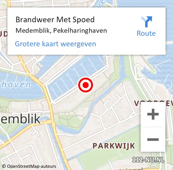 Locatie op kaart van de 112 melding: Brandweer Met Spoed Naar Medemblik, Pekelharinghaven op 13 augustus 2023 13:07