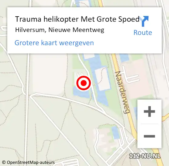 Locatie op kaart van de 112 melding: Trauma helikopter Met Grote Spoed Naar Hilversum, Nieuwe Meentweg op 13 augustus 2023 13:33