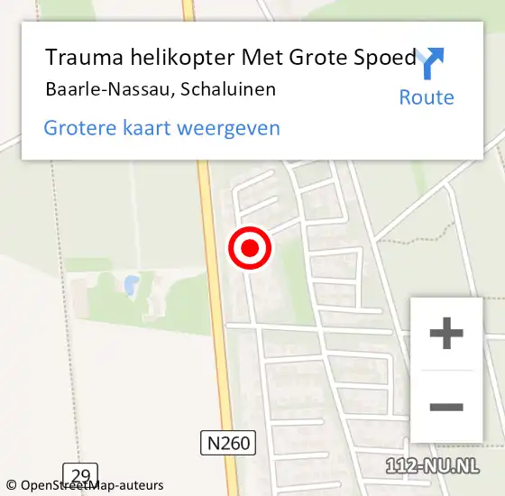 Locatie op kaart van de 112 melding: Trauma helikopter Met Grote Spoed Naar Baarle-Nassau, Schaluinen op 13 augustus 2023 14:23