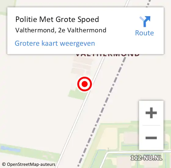 Locatie op kaart van de 112 melding: Politie Met Grote Spoed Naar Valthermond, 2e Valthermond op 13 augustus 2023 15:52
