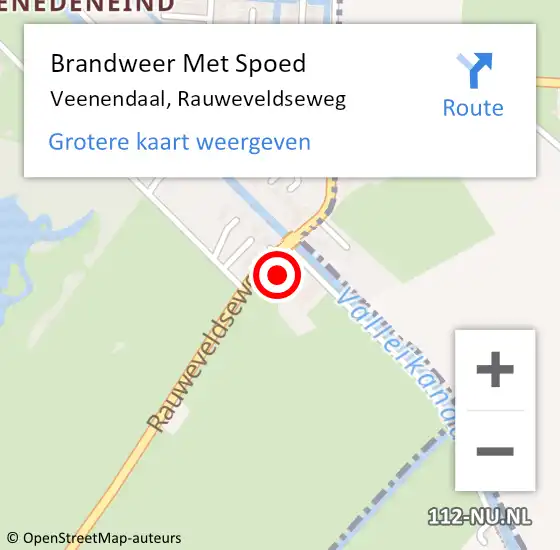 Locatie op kaart van de 112 melding: Brandweer Met Spoed Naar Veenendaal, Rauweveldseweg op 13 augustus 2023 17:28