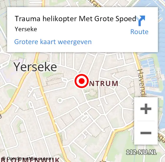 Locatie op kaart van de 112 melding: Trauma helikopter Met Grote Spoed Naar Yerseke op 13 augustus 2023 18:30