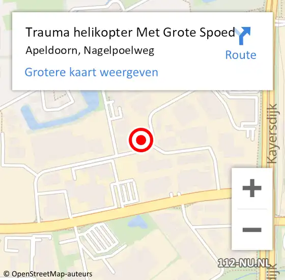 Locatie op kaart van de 112 melding: Trauma helikopter Met Grote Spoed Naar Apeldoorn, Nagelpoelweg op 13 augustus 2023 18:43