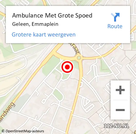 Locatie op kaart van de 112 melding: Ambulance Met Grote Spoed Naar Geleen, Emmaplein op 4 september 2014 16:56