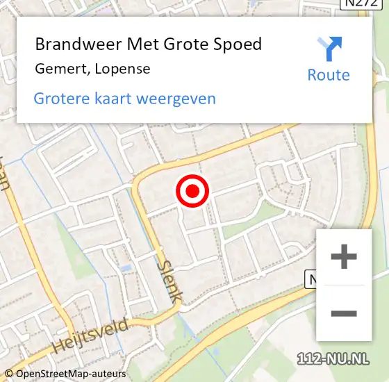 Locatie op kaart van de 112 melding: Brandweer Met Grote Spoed Naar Gemert, Lopense op 13 augustus 2023 18:59