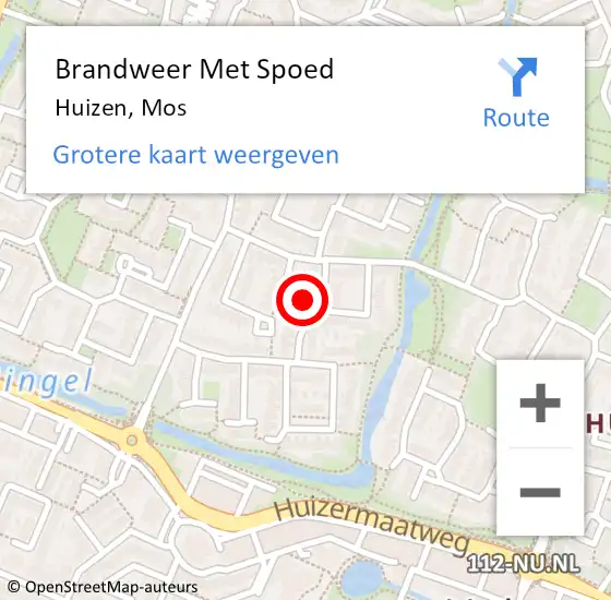 Locatie op kaart van de 112 melding: Brandweer Met Spoed Naar Huizen, Mos op 13 augustus 2023 19:10