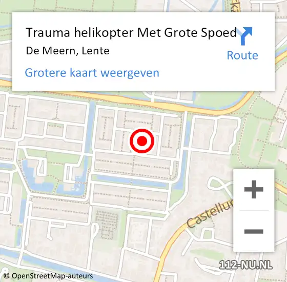 Locatie op kaart van de 112 melding: Trauma helikopter Met Grote Spoed Naar De Meern, Lente op 13 augustus 2023 19:27