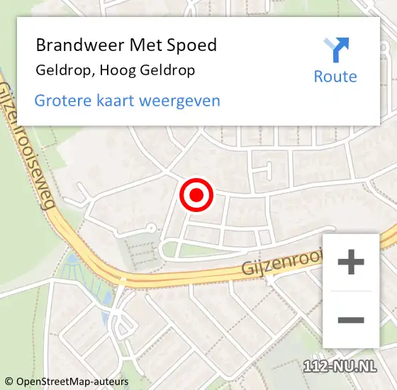 Locatie op kaart van de 112 melding: Brandweer Met Spoed Naar Geldrop, Hoog Geldrop op 13 augustus 2023 20:05