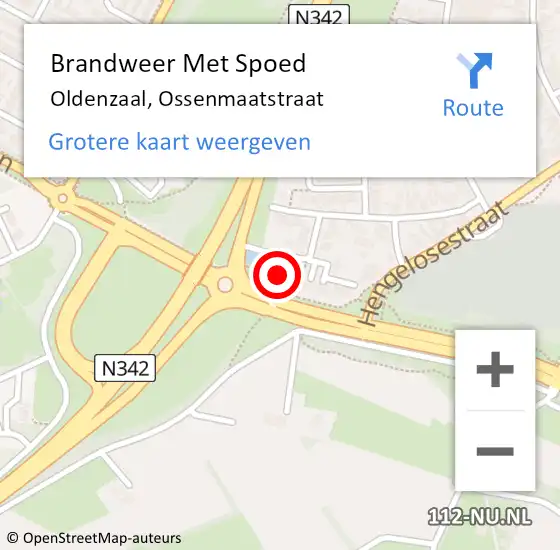 Locatie op kaart van de 112 melding: Brandweer Met Spoed Naar Oldenzaal, Ossenmaatstraat op 13 augustus 2023 21:04