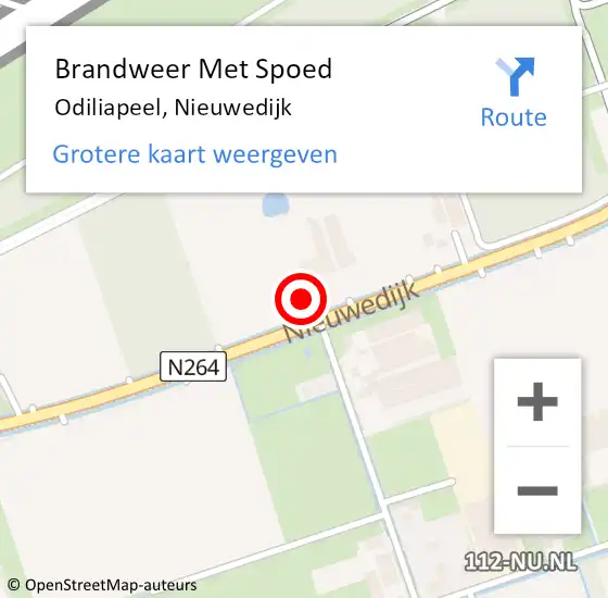 Locatie op kaart van de 112 melding: Brandweer Met Spoed Naar Odiliapeel, Nieuwedijk op 13 augustus 2023 21:06