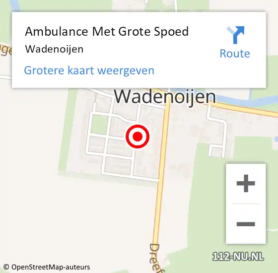 Locatie op kaart van de 112 melding: Ambulance Met Grote Spoed Naar Wadenoijen op 13 augustus 2023 21:14