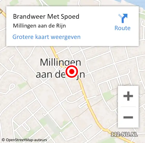 Locatie op kaart van de 112 melding: Brandweer Met Spoed Naar Millingen aan de Rijn op 4 september 2014 17:06