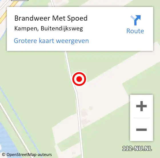 Locatie op kaart van de 112 melding: Brandweer Met Spoed Naar Kampen, Buitendijksweg op 13 augustus 2023 22:14