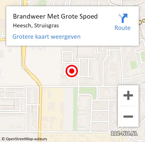 Locatie op kaart van de 112 melding: Brandweer Met Grote Spoed Naar Heesch, Struisgras op 13 augustus 2023 23:23