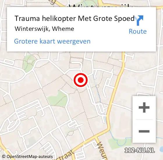 Locatie op kaart van de 112 melding: Trauma helikopter Met Grote Spoed Naar Winterswijk, Wheme op 14 augustus 2023 00:23