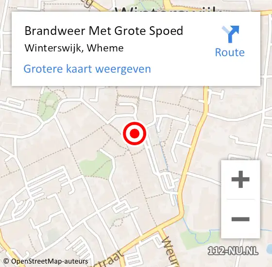 Locatie op kaart van de 112 melding: Brandweer Met Grote Spoed Naar Winterswijk, Wheme op 14 augustus 2023 00:45