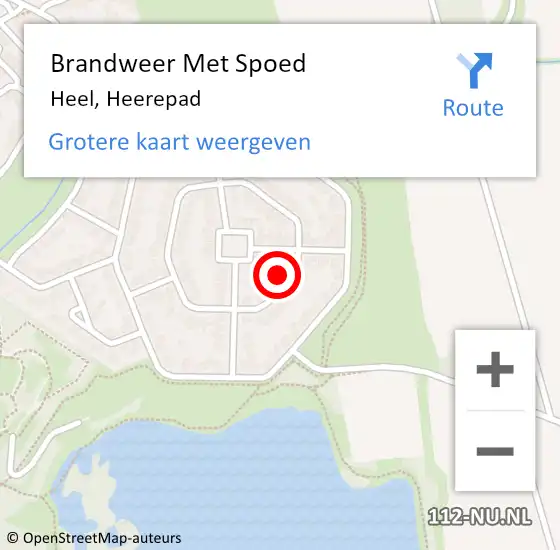 Locatie op kaart van de 112 melding: Brandweer Met Spoed Naar Heel, Heerepad op 14 augustus 2023 02:45