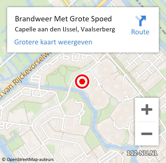 Locatie op kaart van de 112 melding: Brandweer Met Grote Spoed Naar Capelle aan den IJssel, Vaalserberg op 14 augustus 2023 03:59