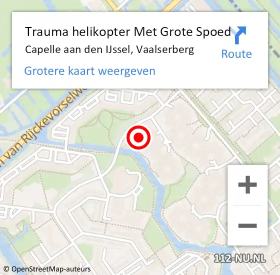 Locatie op kaart van de 112 melding: Trauma helikopter Met Grote Spoed Naar Capelle aan den IJssel, Vaalserberg op 14 augustus 2023 03:59