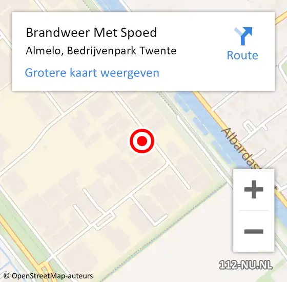 Locatie op kaart van de 112 melding: Brandweer Met Spoed Naar Almelo, Bedrijvenpark Twente op 14 augustus 2023 07:01