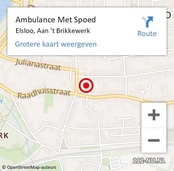 Locatie op kaart van de 112 melding: Ambulance Met Spoed Naar Elsloo, Aan 't Brikkewerk op 4 september 2014 17:31