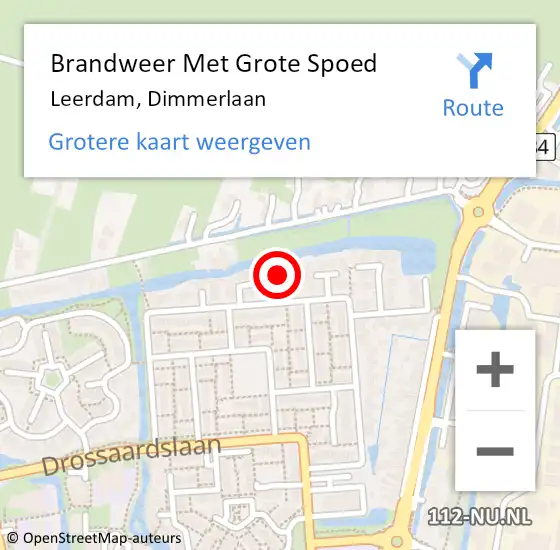 Locatie op kaart van de 112 melding: Brandweer Met Grote Spoed Naar Leerdam, Dimmerlaan op 14 augustus 2023 08:34