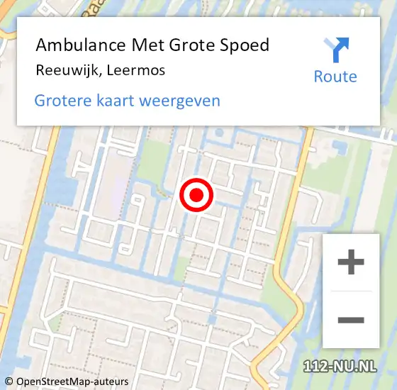 Locatie op kaart van de 112 melding: Ambulance Met Grote Spoed Naar Reeuwijk, Leermos op 14 augustus 2023 08:47