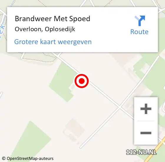 Locatie op kaart van de 112 melding: Brandweer Met Spoed Naar Overloon, Oplosedijk op 14 augustus 2023 09:27