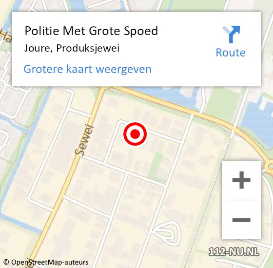 Locatie op kaart van de 112 melding: Politie Met Grote Spoed Naar Joure, Produksjewei op 14 augustus 2023 09:52