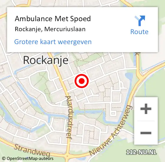 Locatie op kaart van de 112 melding: Ambulance Met Spoed Naar Rockanje, Mercuriuslaan op 14 augustus 2023 09:59