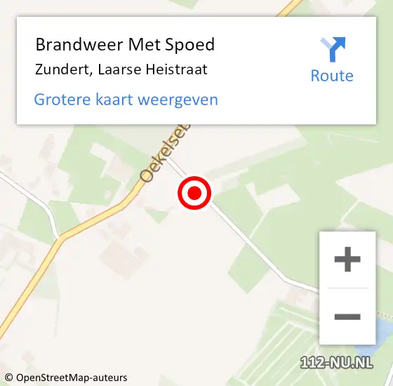 Locatie op kaart van de 112 melding: Brandweer Met Spoed Naar Zundert, Laarse Heistraat op 14 augustus 2023 12:24