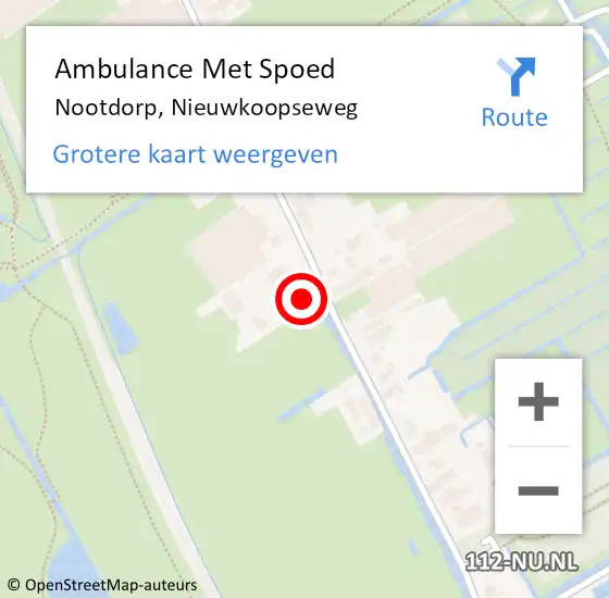 Locatie op kaart van de 112 melding: Ambulance Met Spoed Naar Nootdorp, Nieuwkoopseweg op 14 augustus 2023 12:26