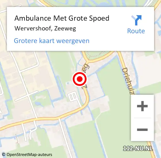 Locatie op kaart van de 112 melding: Ambulance Met Grote Spoed Naar Wervershoof, Zeeweg op 14 augustus 2023 12:50