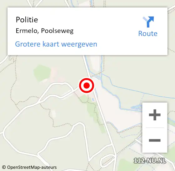 Locatie op kaart van de 112 melding: Politie Ermelo, Poolseweg op 14 augustus 2023 13:14
