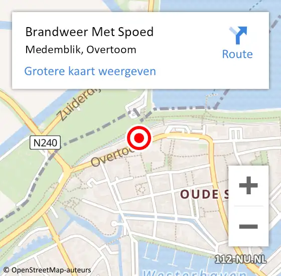 Locatie op kaart van de 112 melding: Brandweer Met Spoed Naar Medemblik, Overtoom op 14 augustus 2023 13:30