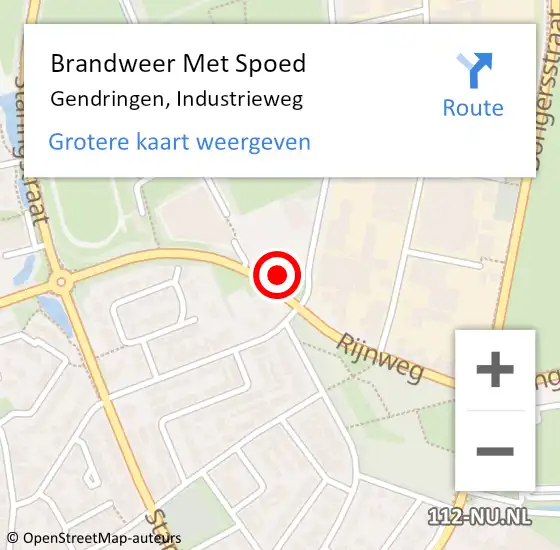 Locatie op kaart van de 112 melding: Brandweer Met Spoed Naar Gendringen, Industrieweg op 14 augustus 2023 14:14