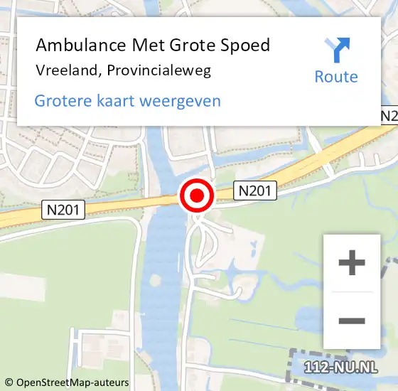 Locatie op kaart van de 112 melding: Ambulance Met Grote Spoed Naar Loenersloot, Provincialeweg op 4 september 2014 18:17