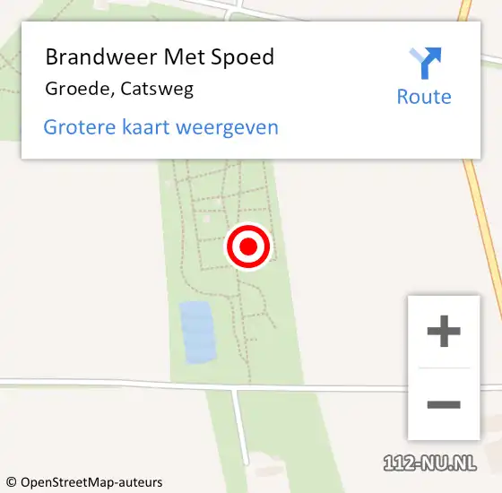 Locatie op kaart van de 112 melding: Brandweer Met Spoed Naar Groede, Catsweg op 14 augustus 2023 15:27