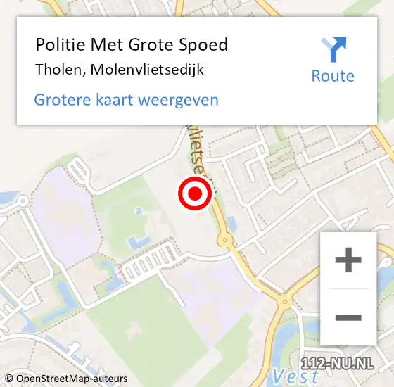 Locatie op kaart van de 112 melding: Politie Met Grote Spoed Naar Tholen, Molenvlietsedijk op 14 augustus 2023 17:41
