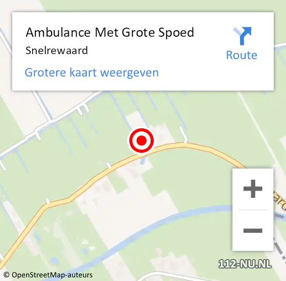 Locatie op kaart van de 112 melding: Ambulance Met Grote Spoed Naar Snelrewaard op 14 augustus 2023 18:30