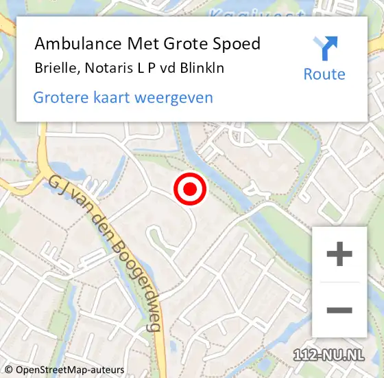 Locatie op kaart van de 112 melding: Ambulance Met Grote Spoed Naar Brielle, Notaris L P vd Blinkln op 14 augustus 2023 19:11