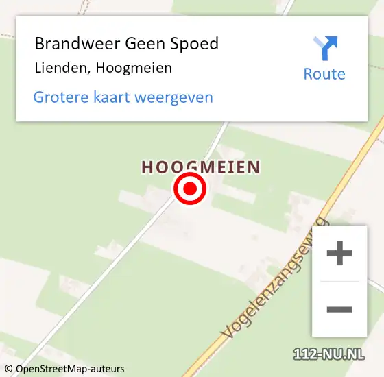 Locatie op kaart van de 112 melding: Brandweer Geen Spoed Naar Lienden, Hoogmeien op 14 augustus 2023 19:35